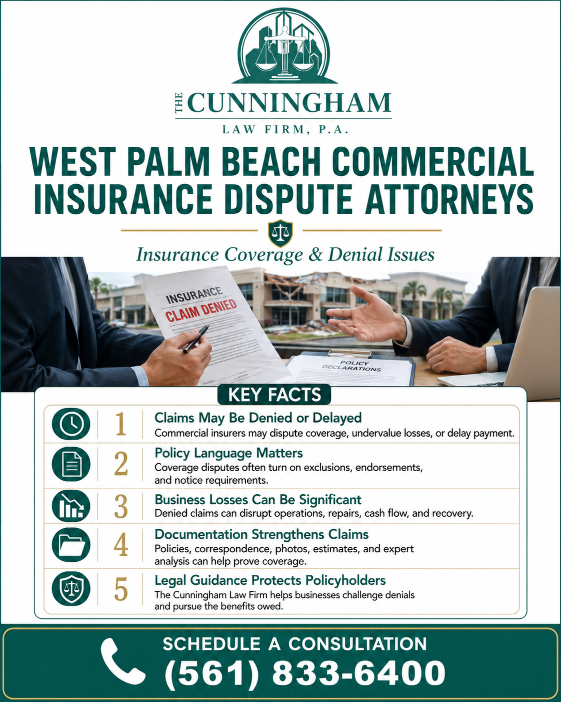 Commercial Insurance Denial Disputes Attorney Infographic
