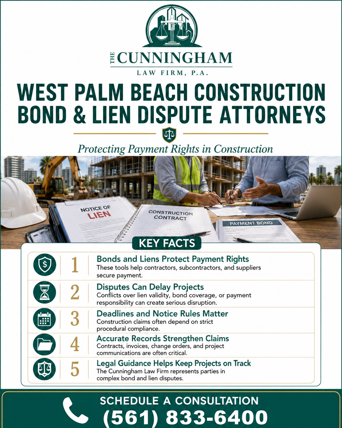 Construction Bond and Lien Disputes Attorney Infographic