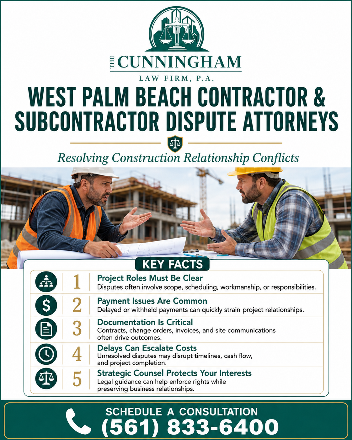 Contractor and Subcontractor Dispute Attorney Infographic